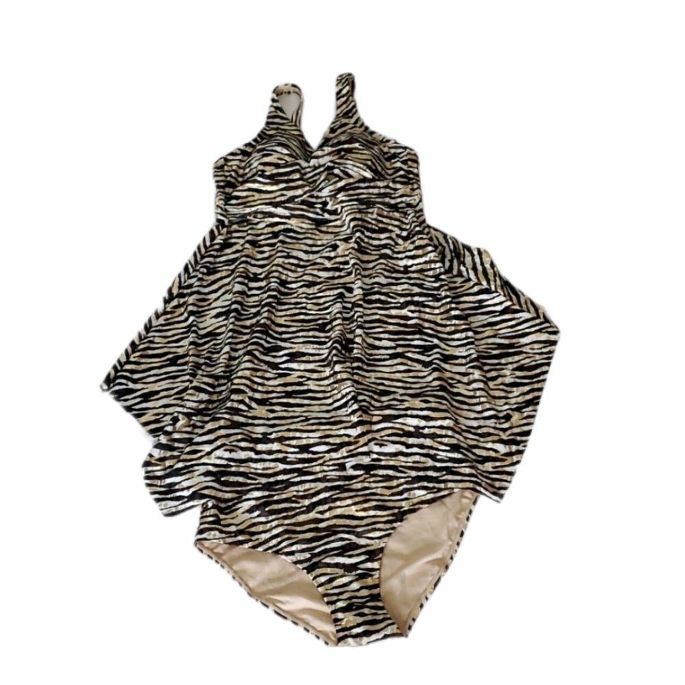 Swimsuits For All Brown Animal Print Tankini Set